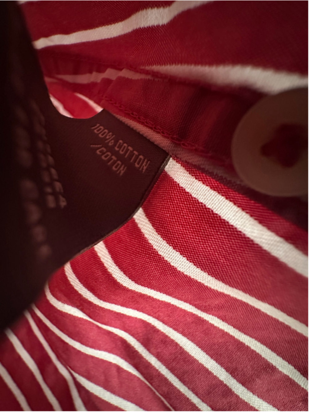 Abercrombie & Fitch Mens XL Striped Dress Shirt Red White Muscle Fit Cotton - Picture 5 of 5